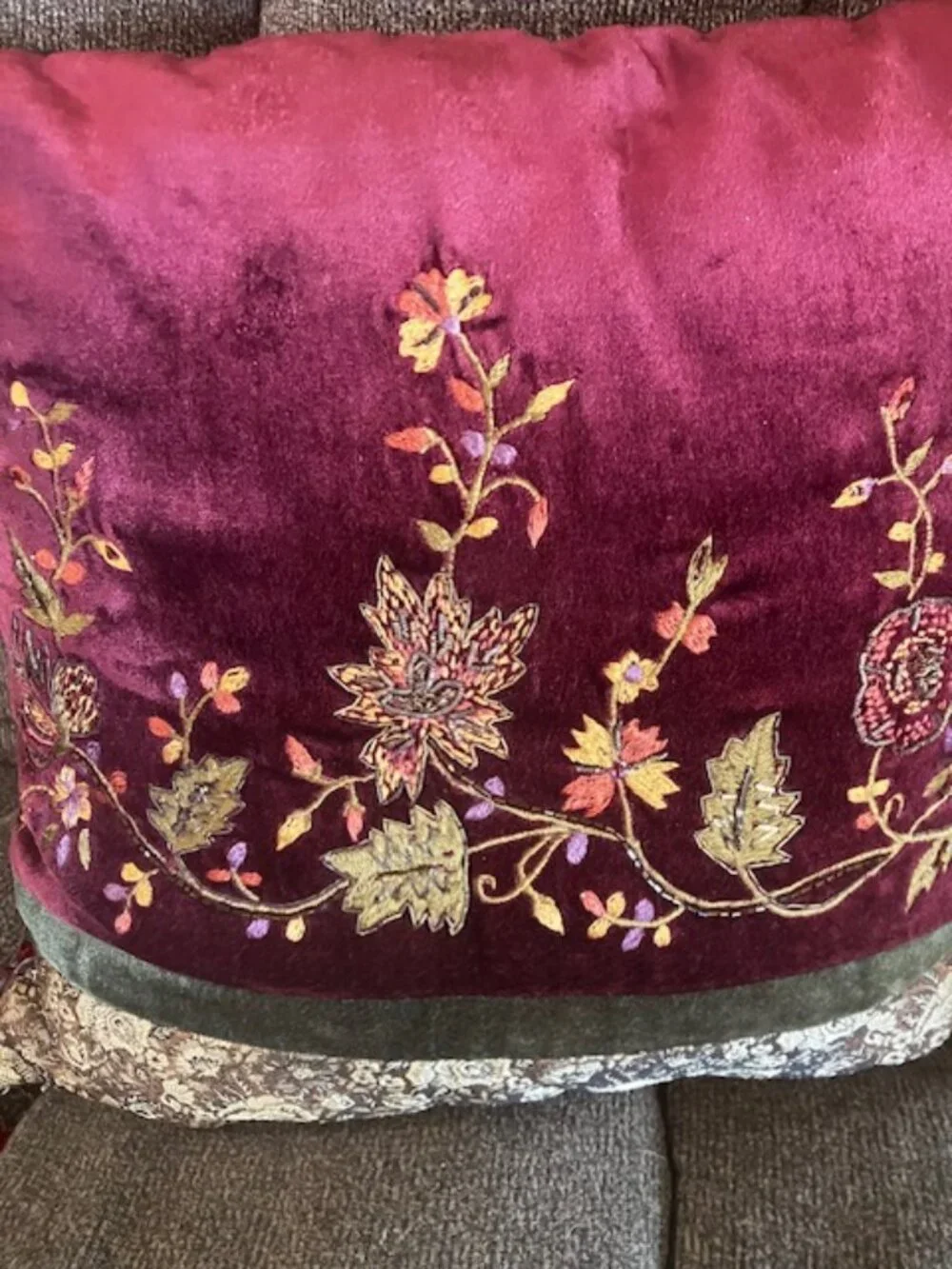 Pair of Matching Borgata Velour Throw Pillows 15